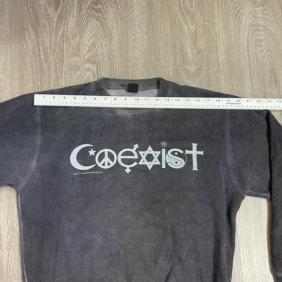 “Coexist” Faded Crewneck Sweatshirt Sz. S - Picture 2 of 6